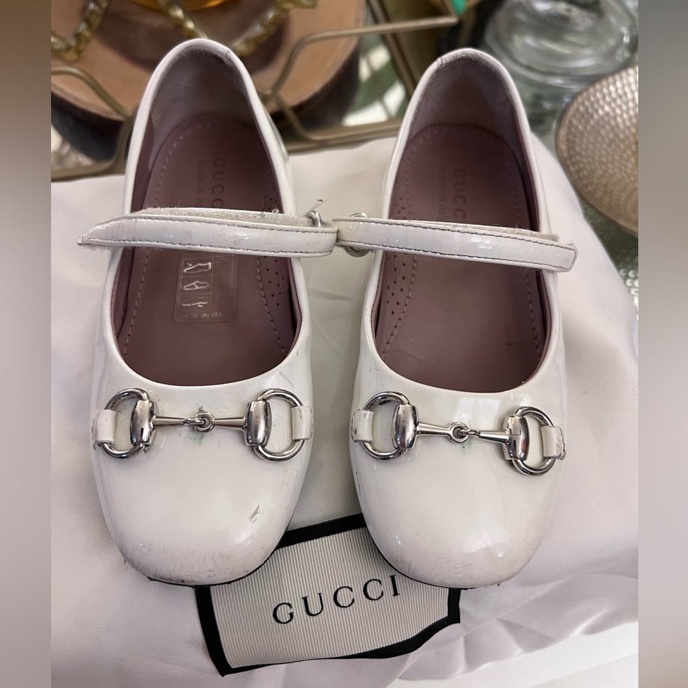 Gucci ballerina flats with silver-tone Horsebit